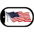 American Flag Waving Metal Novelty Dog Tag Necklace DT-143