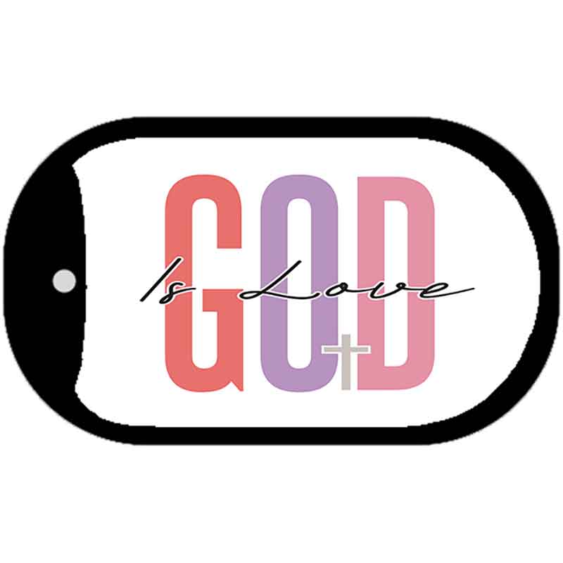 God Is Love Metal Novelty Dog Tag Necklace DT-14474