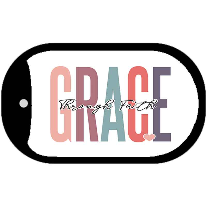 Grace Through Faith Metal Novelty Dog Tag Necklace DT-14478