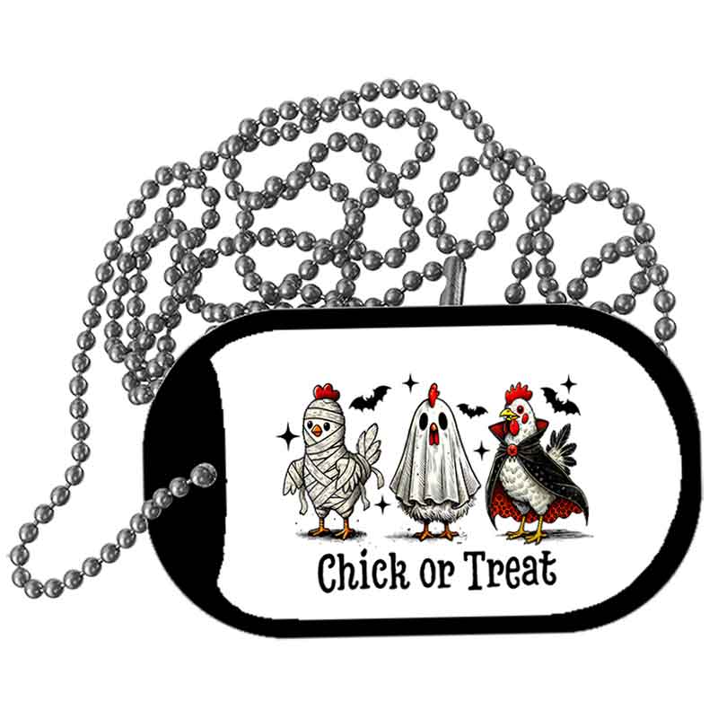 Chick or Treat Metal Novelty Dog Tag Necklace DT-14541