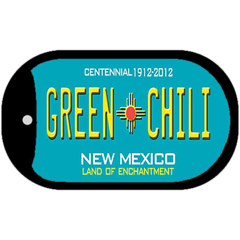 Green Chili Teal New Mexico Novelty Metal Dog Tag Necklace DT-1524