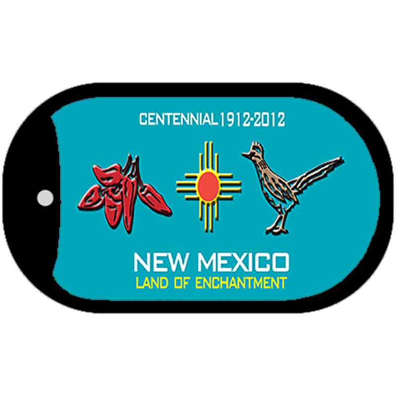 Red Chili and Road Runner Teal New Mexico Novelty Metal Dog Tag Necklace DT-1528