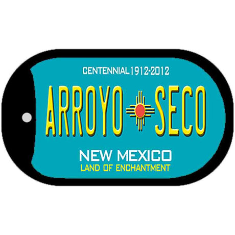 Arroyo Seco Teal New Mexico Novelty Metal Dog Tag Necklace