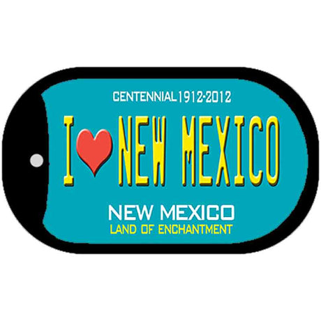 I Love New Mexico Teal New Mexico Novelty Metal Dog Tag Necklace DT-1538