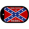 Dern Tooten I'm A Rebel Metal Novelty Dog Tag Necklace DT-161