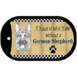 German Shepherd Pencil Sketch Novelty Metal Dog Tag Necklace DT-1703