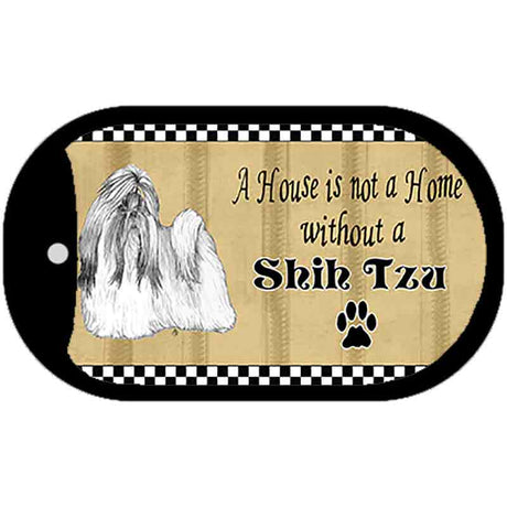 Shih Tzu Pencil Sketch Novelty Metal Dog Tag Necklace DT-1704