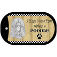 Poodle Pencil Sketch Novelty Metal Dog Tag Necklace DT-1710