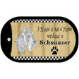 Schnauzer Pencil Sketch Novelty Metal Dog Tag Necklace DT-1713