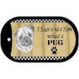 Pug Pencil Sketch Novelty Metal Dog Tag Necklace DT-1714