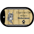 Doberman Pencil Sketch Novelty Metal Dog Tag Necklace DT-1715