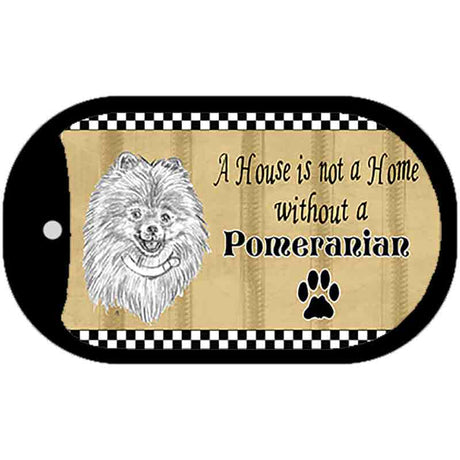 Pomeranian Pencil Sketch Novelty Metal Dog Tag Necklace DT-1716