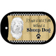 Sheep Dog Pencil Sketch Novelty Metal Dog Tag Necklace DT-1724