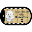 Bichon Frise Pencil Sketch Novelty Metal Dog Tag Necklace DT-1726