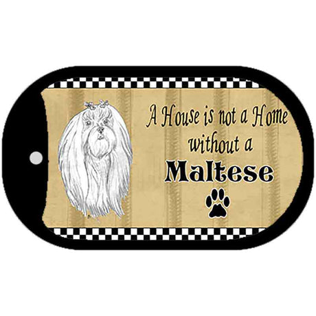 Maltese Pencil Sketch Novelty Metal Dog Tag Necklace DT-1727