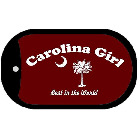 Carolina Girl Burgandy Flag Novelty Metal Dog Tag Necklace DT-181