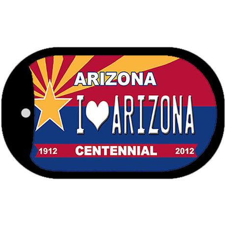 I Love Arizona Centennial Novelty Metal Dog Tag Necklace DT-1841