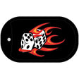 Red Hot Flaming Dice Novelty Metal Dog Tag Necklace DT-2007