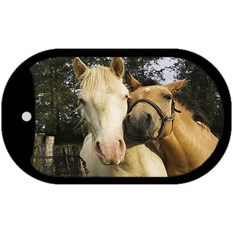 Horses Sweet On Each Other Novelty Metal Dog Tag Necklace DT-2024