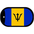 Barbados Flag Scroll Metal Novelty Dog Tag Necklace DT-2152