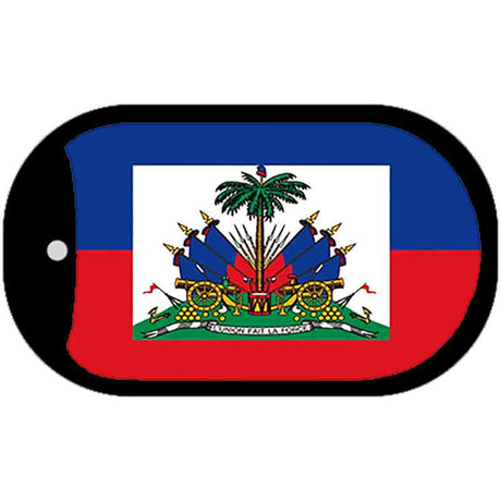 Haiti Flag Scroll Metal Novelty Dog Tag Necklace DT-2156