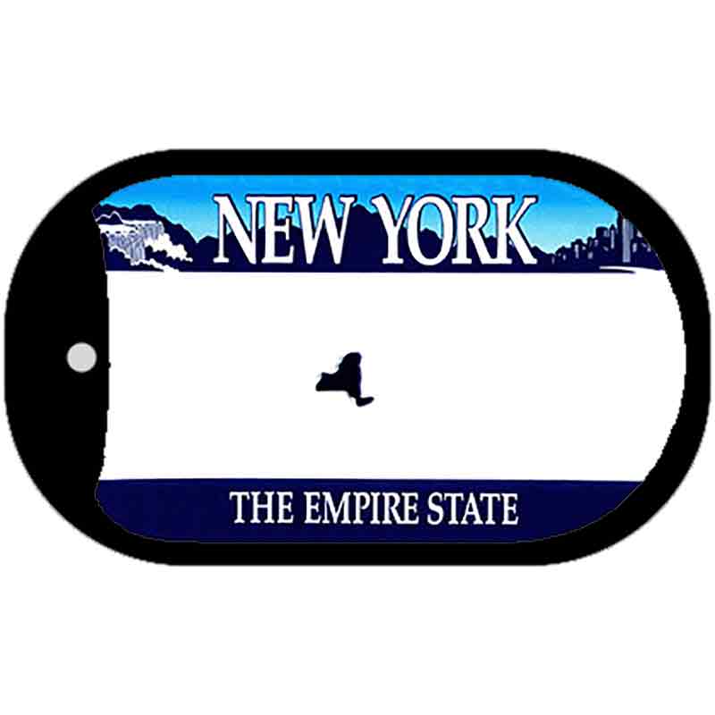 New York State Blank Novelty Metal Dog Tag Necklace DT-2246