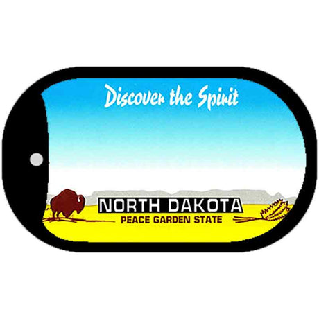 North Dakota State Blank Novelty Metal Dog Tag Necklace DT-2249