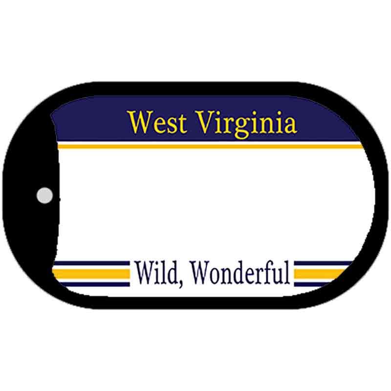 West Virginia State Blank Novelty Metal Dog Tag Necklace DT-2263