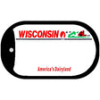 Wisconsin State Blank Novelty Metal Dog Tag Necklace DT-2264