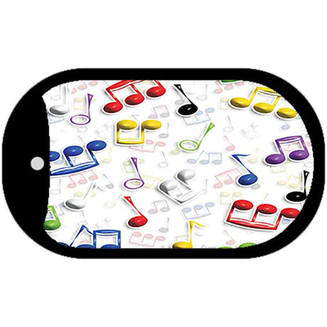 Musical Notes Multi-Color Novelty Metal Dog Tag Necklace DT-2328