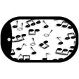 Musical Notes Black White Novelty Metal Dog Tag Necklace DT-2329