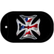 Maltese Cross American Flag Metal Novelty Dog Tag Necklace DT-2333