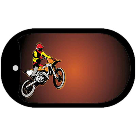 Dirt Bike Offset Novelty Metal Dog Tag Necklace DT-2381