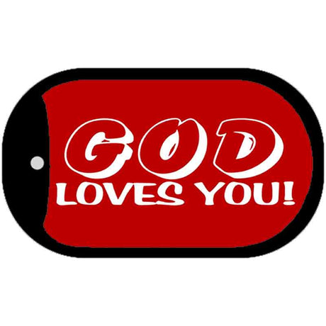 God Loves You Novelty Metal Dog Tag Necklace DT-238