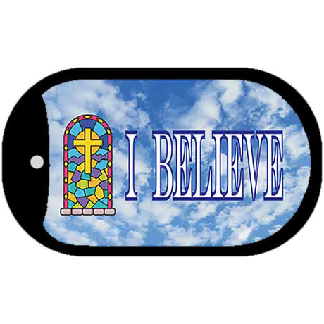 I Believe Novelty Metal Dog Tag Necklace DT-2398