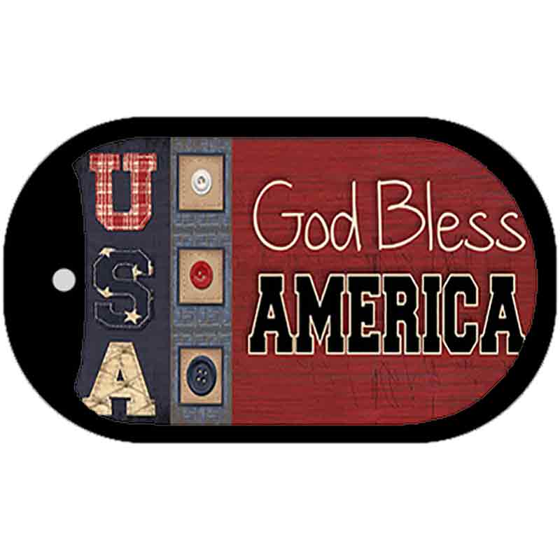 God Bless America Metal Novelty Dog Tag Necklace DT-2514