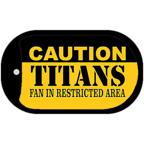 Caution Titans Fan Area Novelty Metal Dog Tag Necklace DT-2523