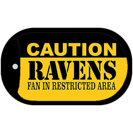 Caution Ravens Fan Area Novelty Metal Dog Tag Necklace DT-2525