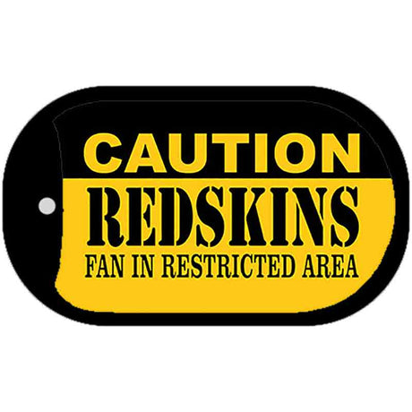 Caution Redskins Fan Area Novelty Metal Dog Tag Necklace DT-2528