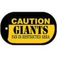 Caution Giants Fan Area Novelty Metal Dog Tag Necklace DT-2532