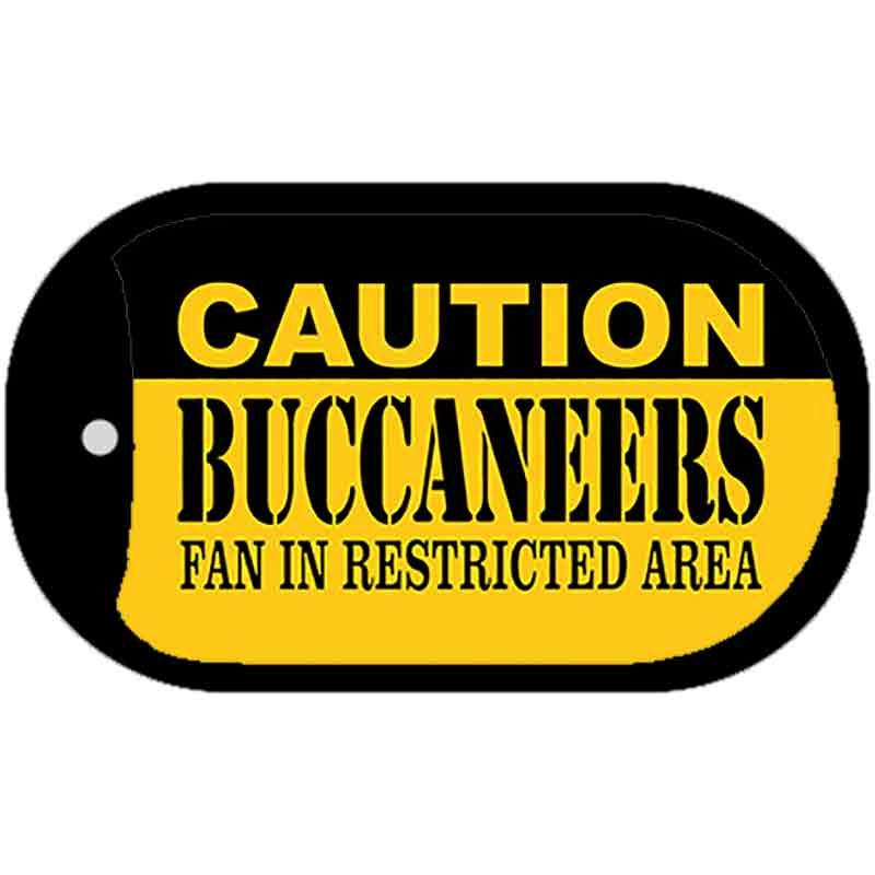 Caution Buccaneers Fan Area Novelty Metal Dog Tag Necklace DT-2536