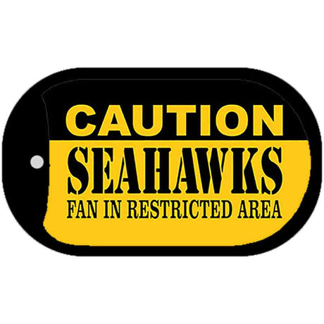 Caution Seahawks Fan Area Novelty Metal Dog Tag Necklace DT-2543