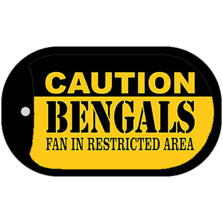 Caution Bengals Fan Area Novelty Metal Dog Tag Necklace DT-2546