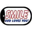 Smile God Loves You Novelty Metal Dog Tag Necklace DT-255