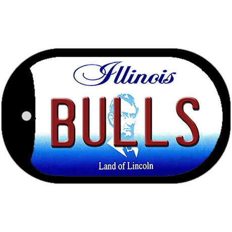 Bulls Illinois Novelty Metal Dog Tag Necklace DT-2566