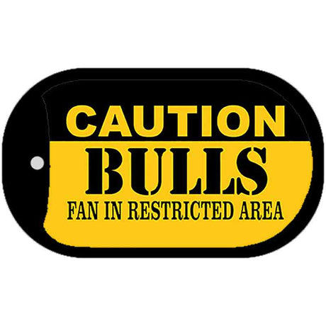 Caution Bulls Fan Area Novelty Metal Dog Tag Necklace DT-2596