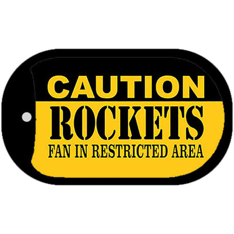 Caution Rockets Fan Area Novelty Metal Dog Tag Necklace DT-2602