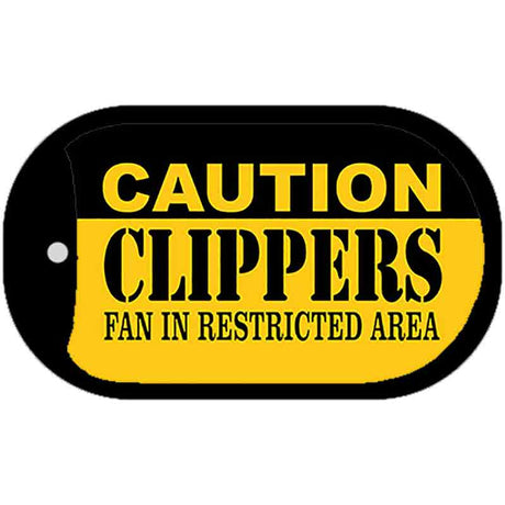 Caution Clippers Fan Area Novelty Metal Dog Tag Necklace DT-2604