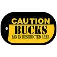 Caution Bucks Fan Area Novelty Metal Dog Tag Necklace DT-2608