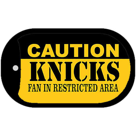 Caution Knicks Fan Area Novelty Metal Dog Tag Necklace DT-2612